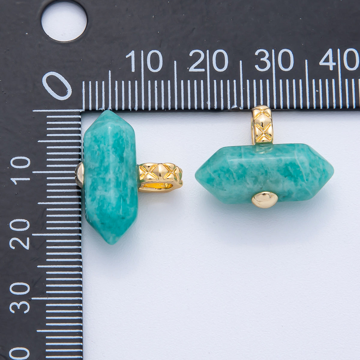 18K Gold Filled 21.3mm Natural Gemstone Point Croissant Pendant | AK129 - AK132