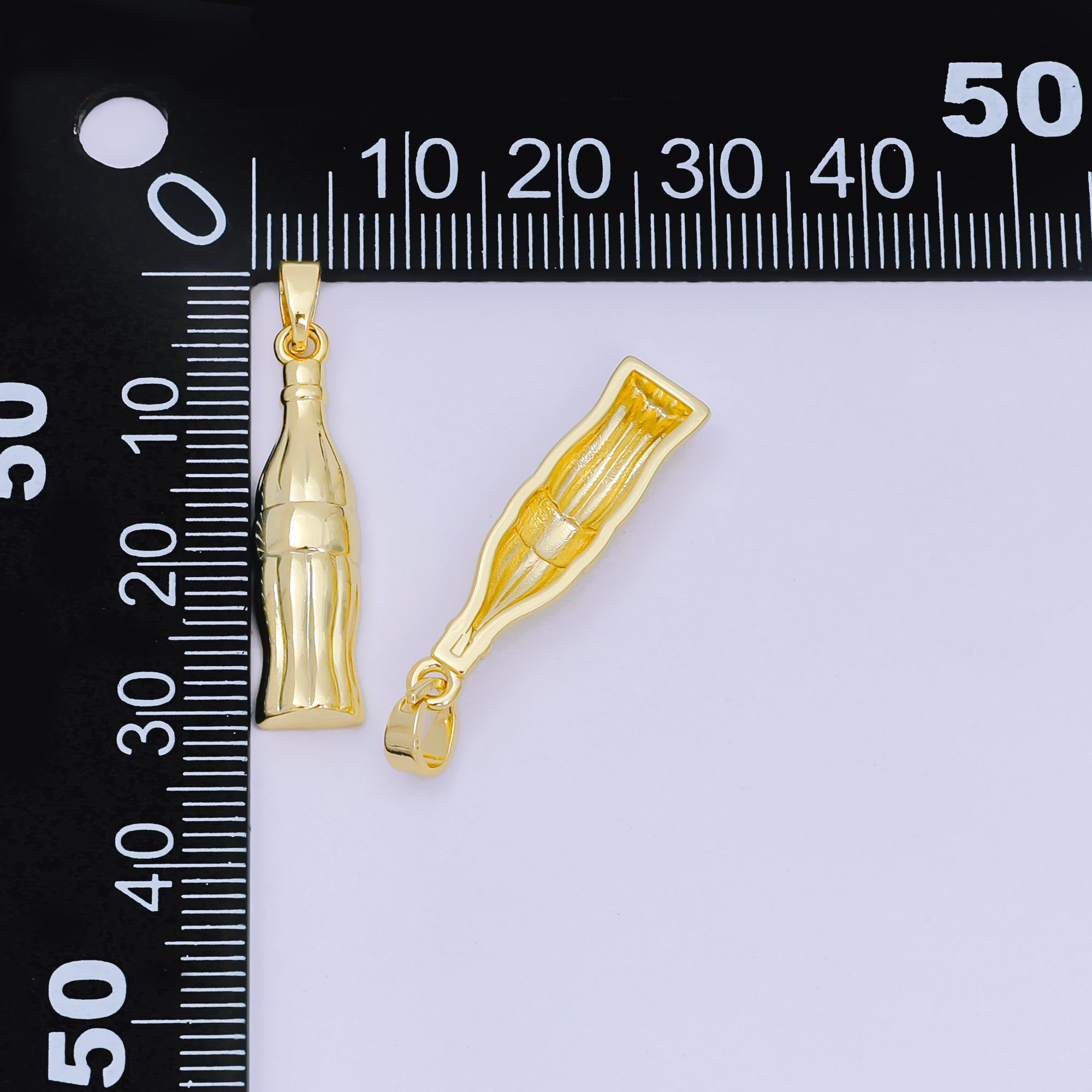 24K Gold Filled 27mm Classic Soda Glass Bottle Pendant | AA1596