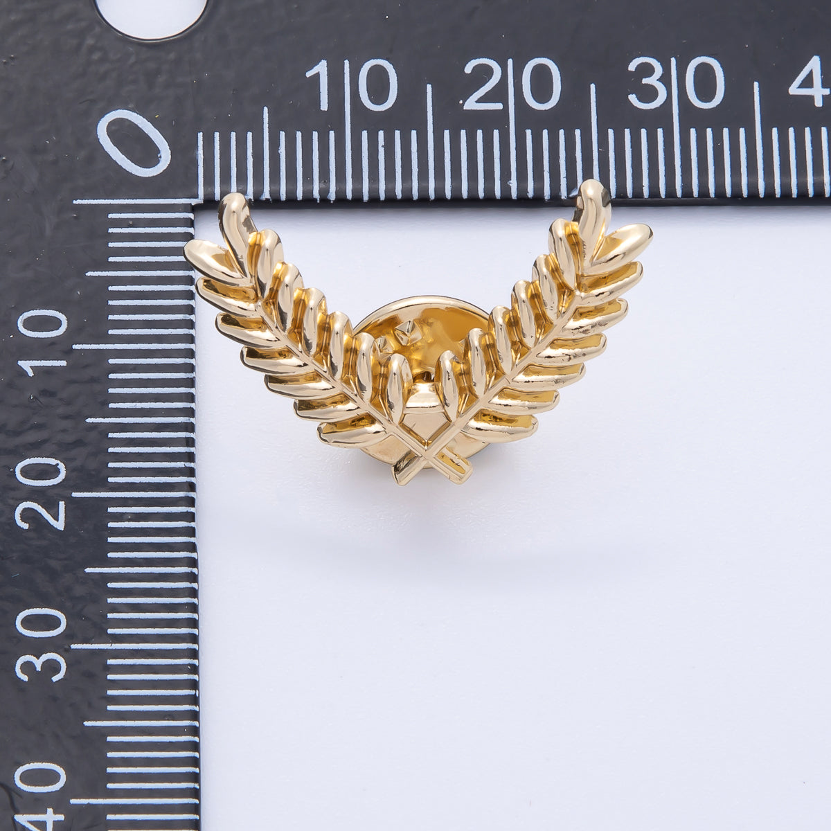 Gold 27.5mm x 18mm Minimalist Grain Olive Leaf Nature Pin Brooch | BH-059