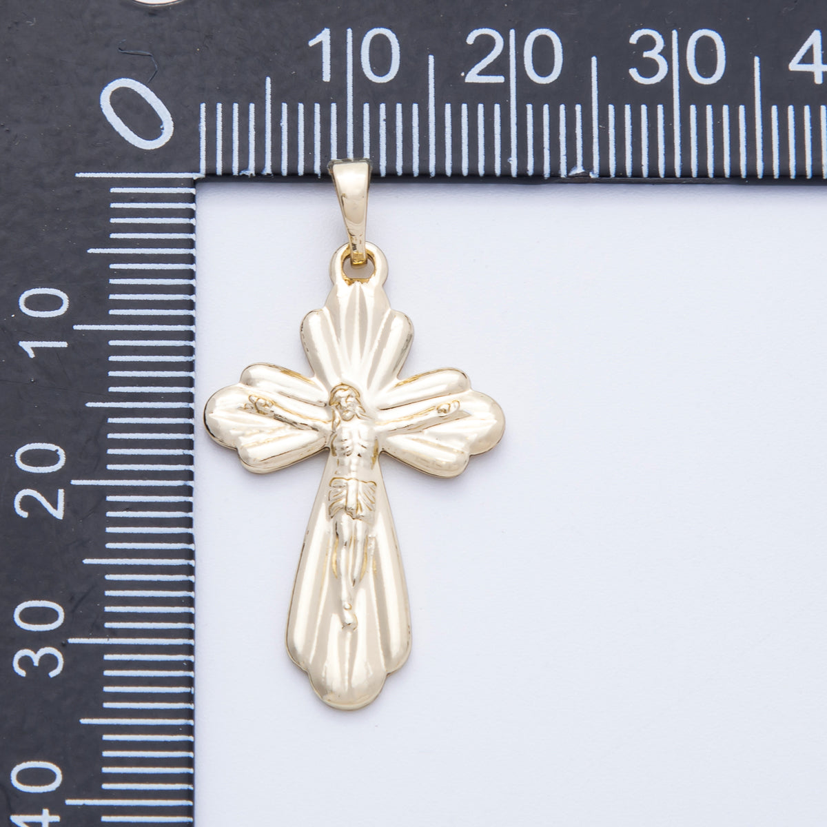 14K Gold Filled 30mm Religious Crucifix Passion Cross Pendant | Charms-00216