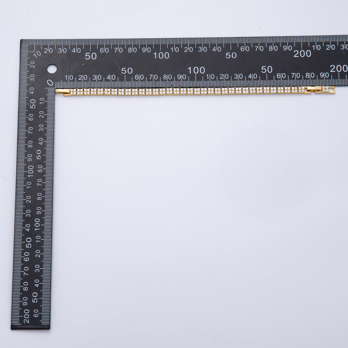 18K Gold Filled 5mm Clear CZ Quatrefoil Tennis Chain Adjustable Bracelet | WA-3882