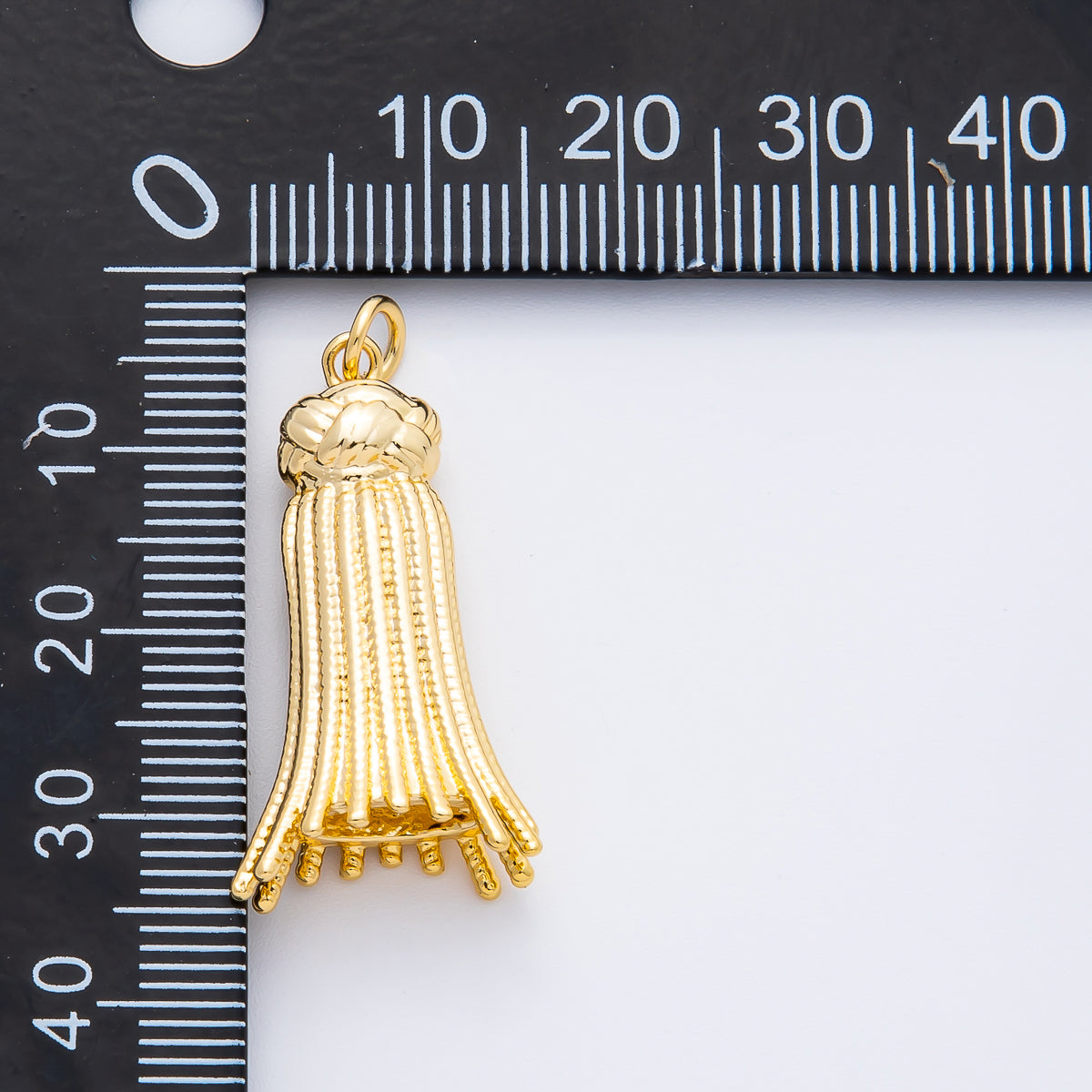 18K Gold Filled 34mm Knot Tassel 3D Multidimensional Charm Fringe Jewelry | AF1376