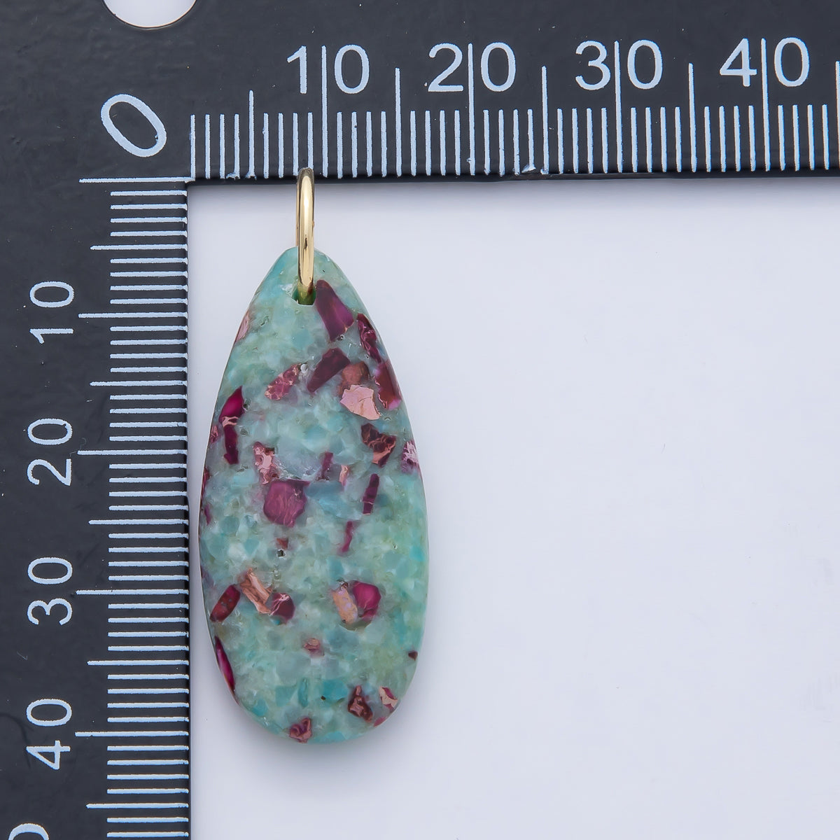 18K Gold Filled Boho Teardrop Stone Pendants Turquoise Dyed Gemstone Charms AF1497