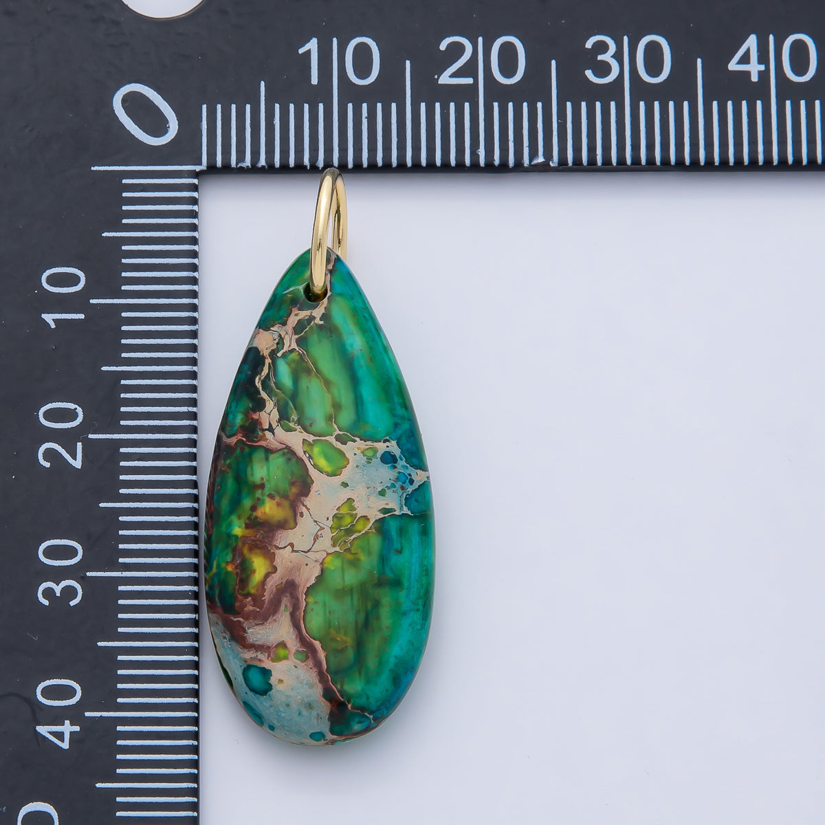 18K Gold Filled Boho Teardrop Stone Pendants Turquoise Dyed Gemstone Charms AF1497