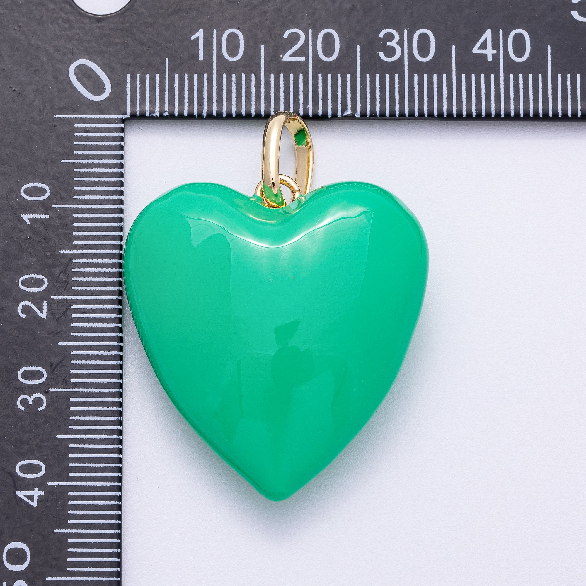16K Gold Filled 35mm Colorful Pastel Heart Pendant | Charms-00583 - Charms-00588