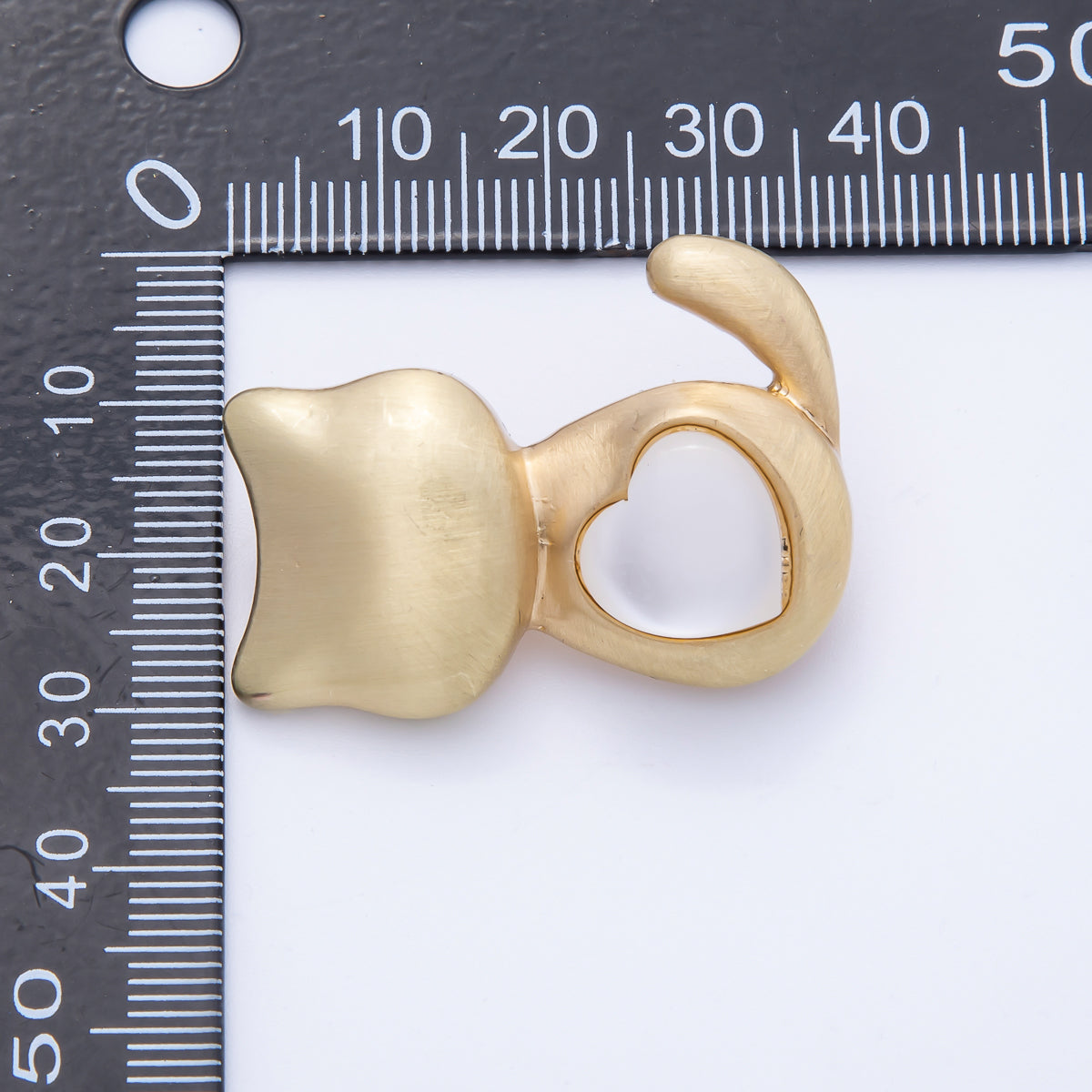Matte Gold Mixed Metal Cat Kitten Pet Animal Pin Brooch | BH-038