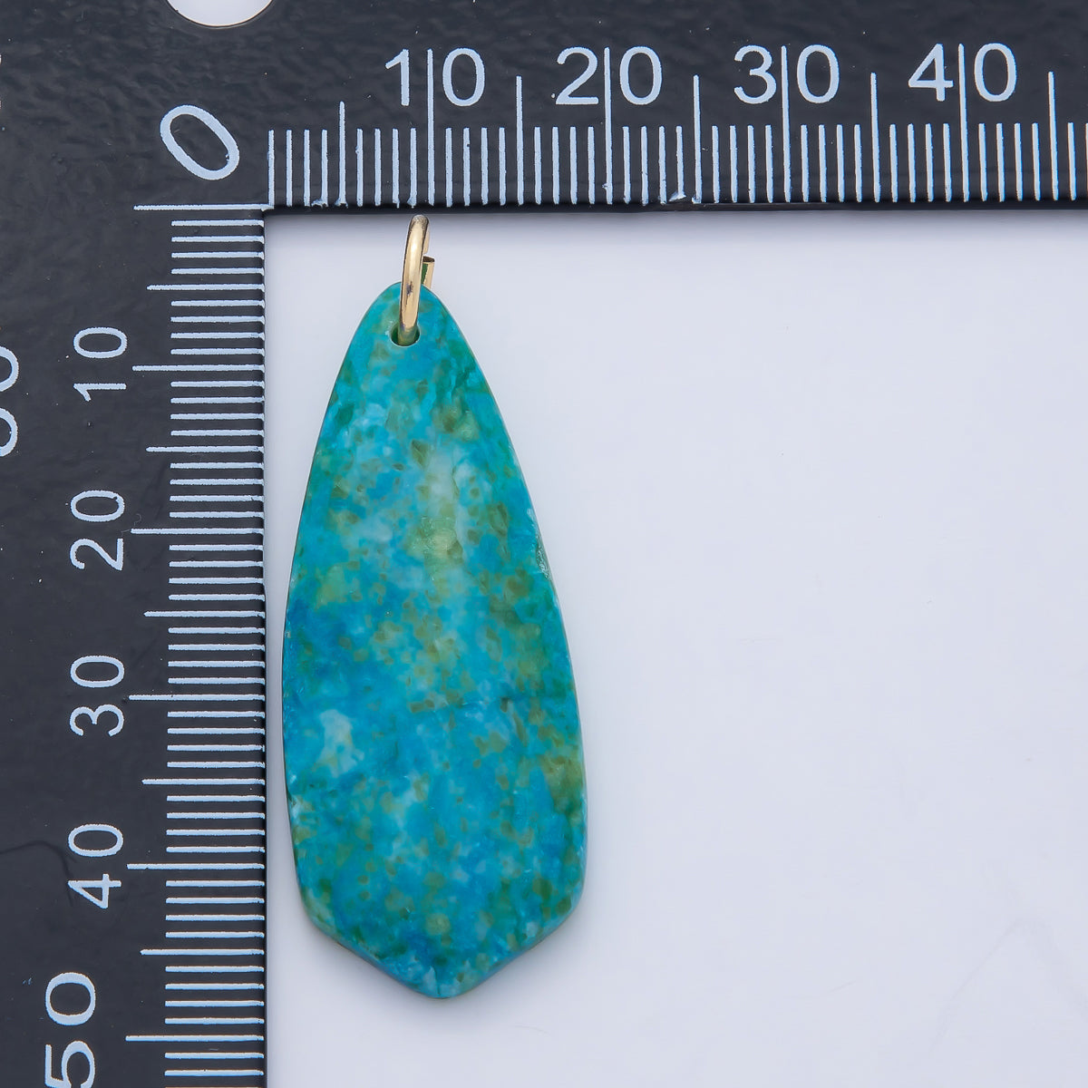 18K Gold Filled Dyed Turquoise Teardrop Gemstone Charm Pendant | AF1490
