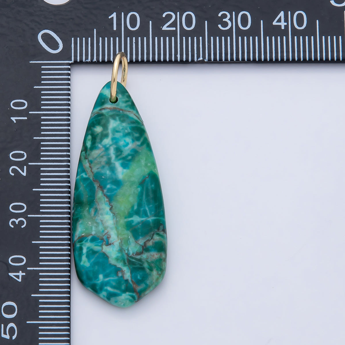 18K Gold Filled Dyed Turquoise Teardrop Gemstone Charm Pendant | AF1490