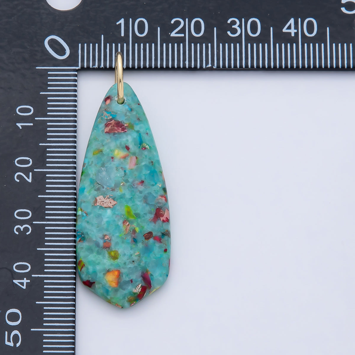 18K Gold Filled Dyed Turquoise Teardrop Gemstone Charm Pendant | AF1490