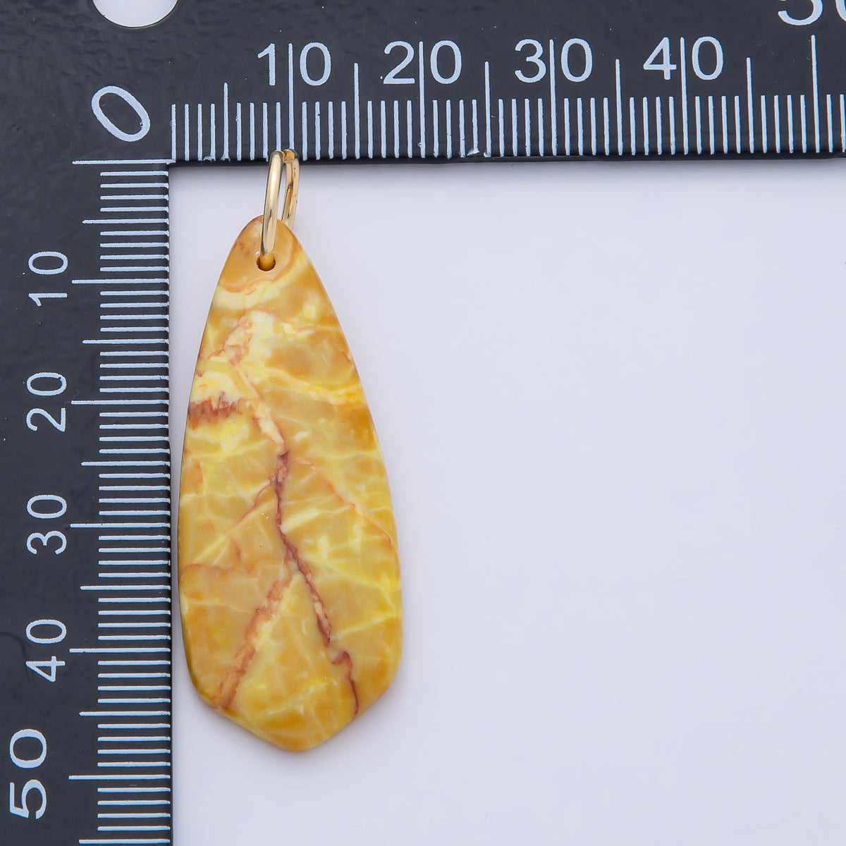 18K Gold Filled Dyed Turquoise Teardrop Gemstone Charm Pendant | AF1490