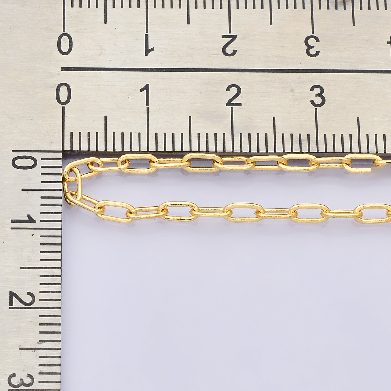 24K Gold Filled 5mm x 2.4mm Thin Minimalist Paperclip Unfinished Chain by Yard | Roll-01834