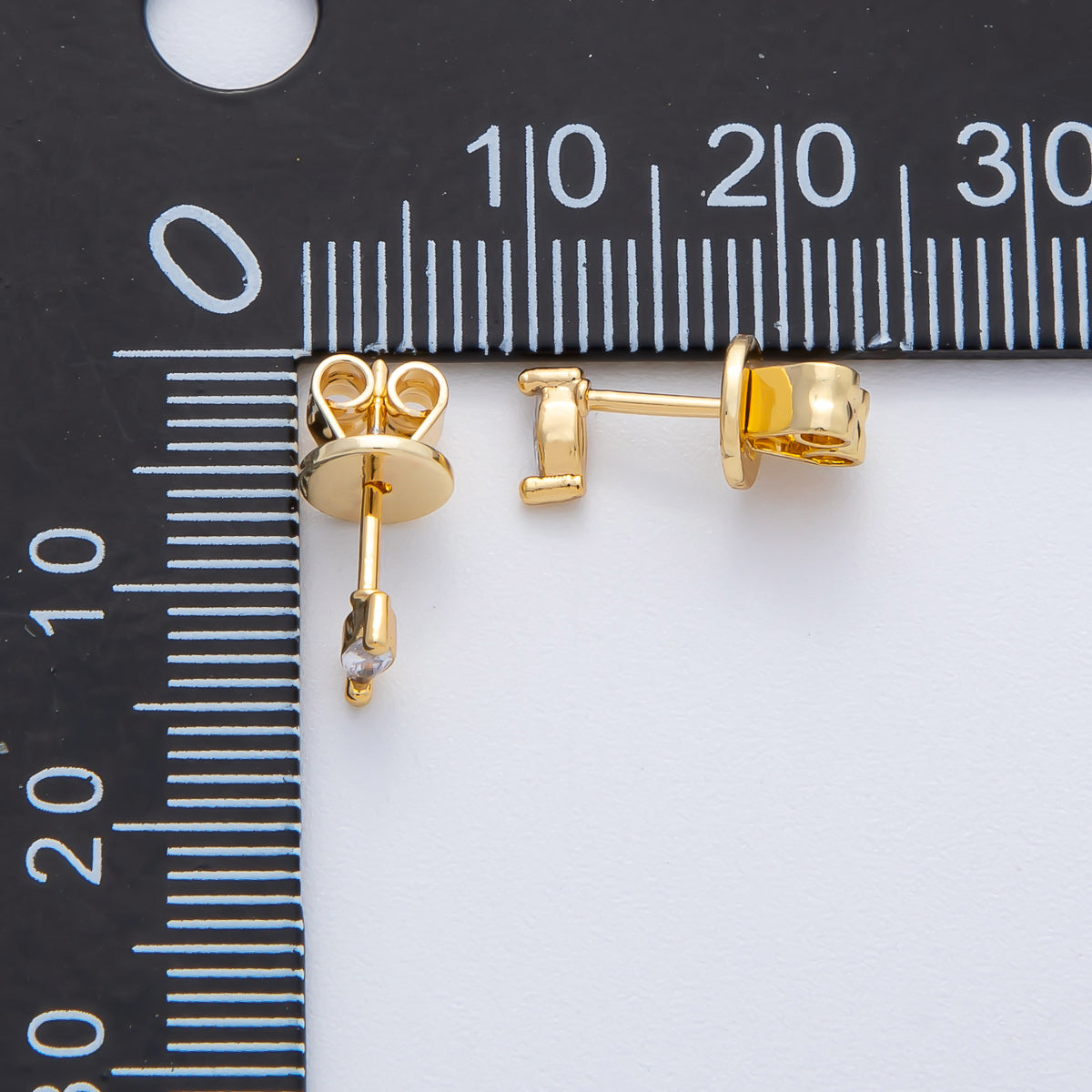 18K Gold Filled 5.2mm Clear CZ Marquise Dainty Stud Earrings | AD1626