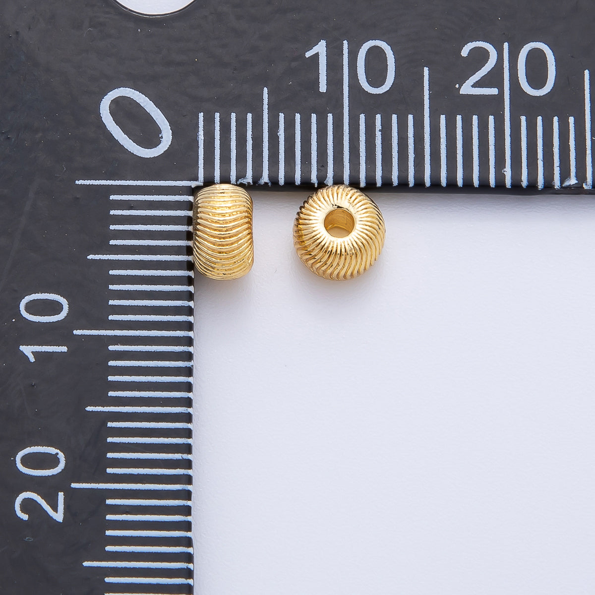 18K Gold Filled 6mm Minimalist Round Textured Spacer Bead | B541