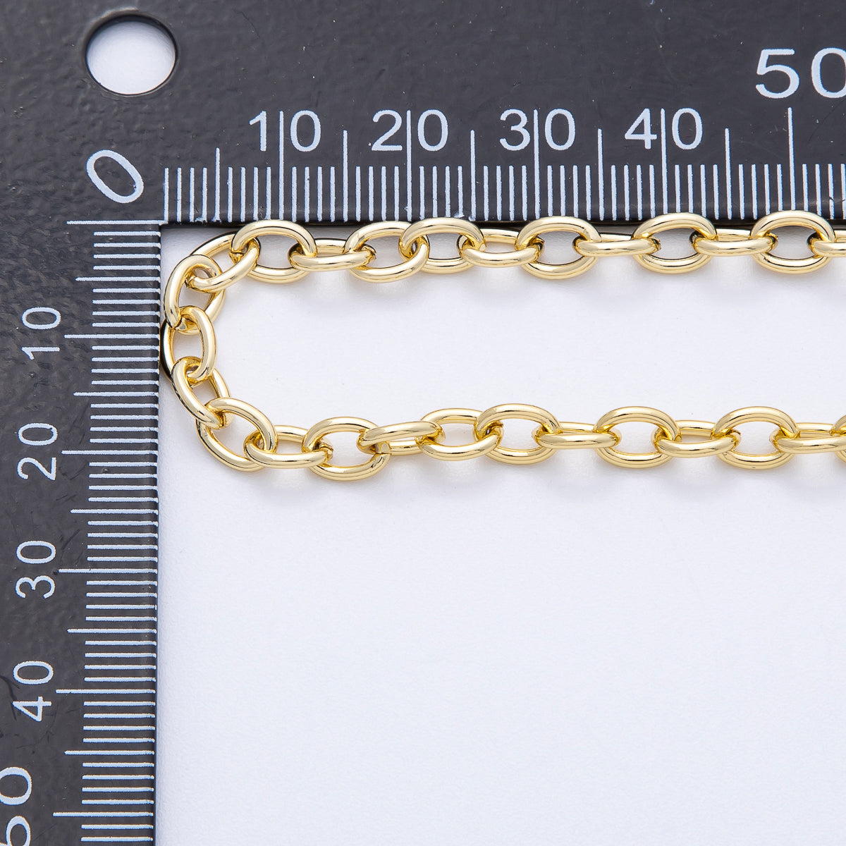 18K Gold Filled 7mm x 5mm Minimalist Cable Unfinished Chain by Yard | Roll-1807