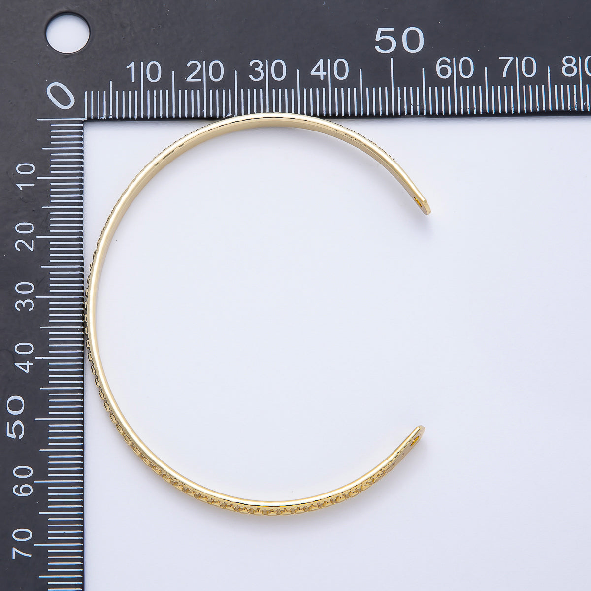 16K Gold Filled Round Dotted Geometric Cuff Bracelet | WA-04450