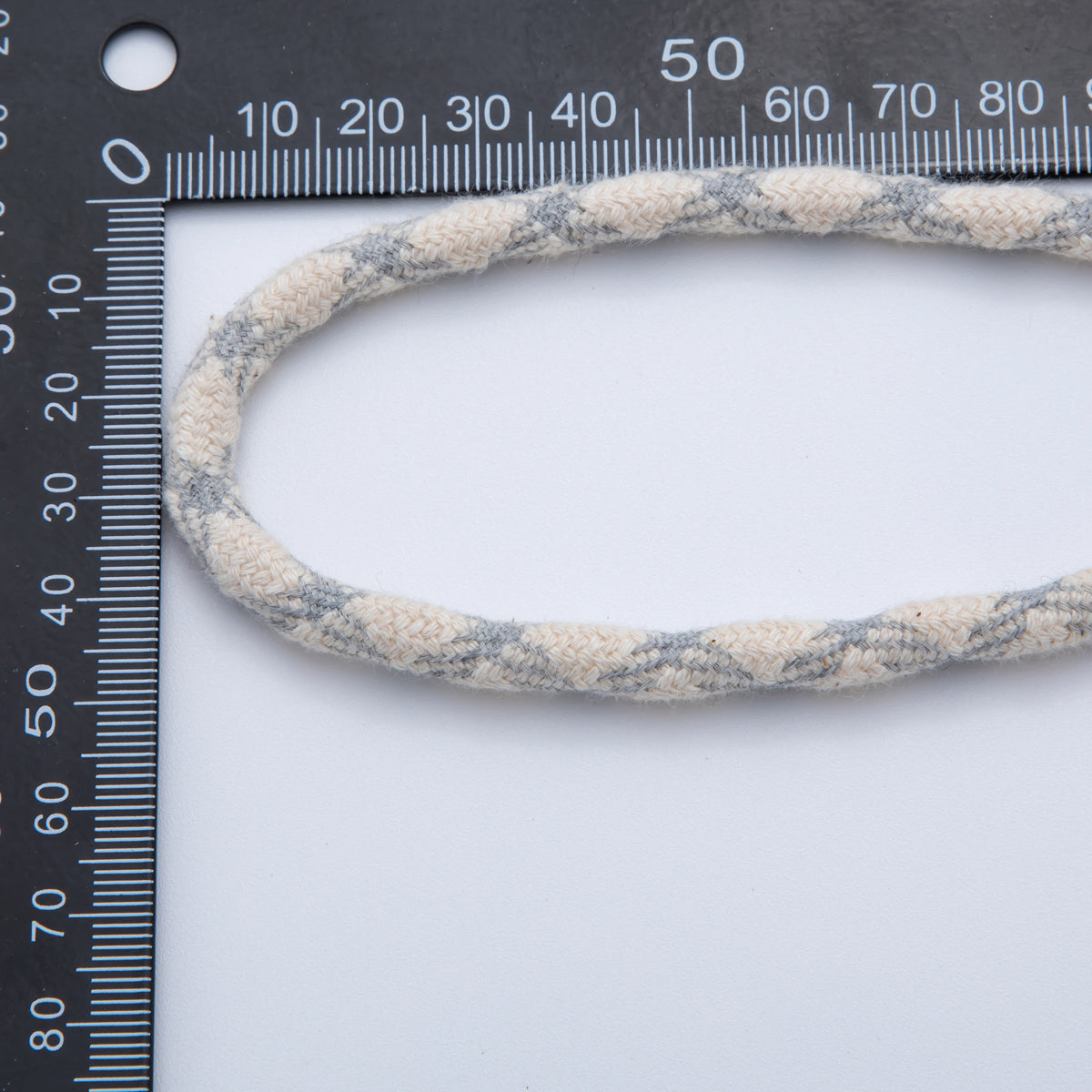 6mm Grey-Beige Braided Summer Sport Cord Necklace Bracelet Finding by Yard | Roll-1638