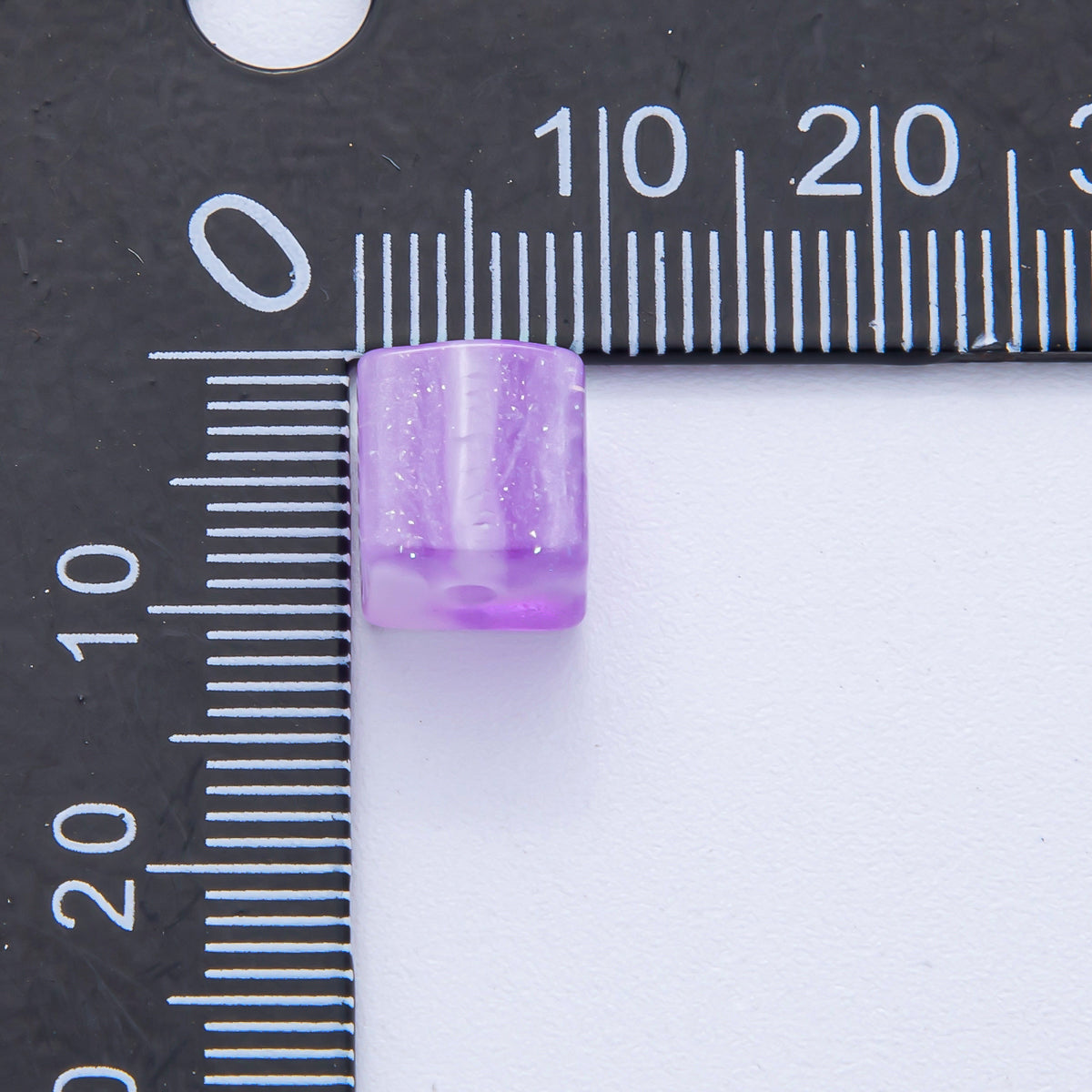 8mm Black, Purple, Orange, White, Green, Pink Glitter Resin Square Bead Set ( 10 pcs ) | B566 - B568