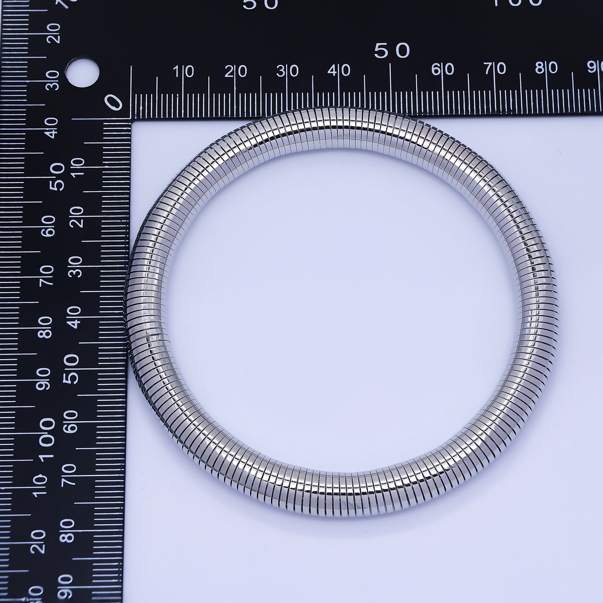 24K Gold Filled Ribbed Twisted Rope Flexi Coil Bangle Bracelet in Gold & Silver | WA-3897 WA-3896