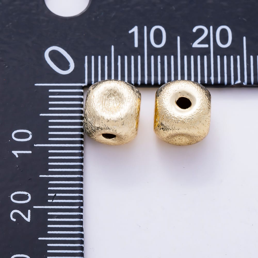 16K Gold Filled 8mm Round Hammered Textured Spacer Bead | Beads-00588