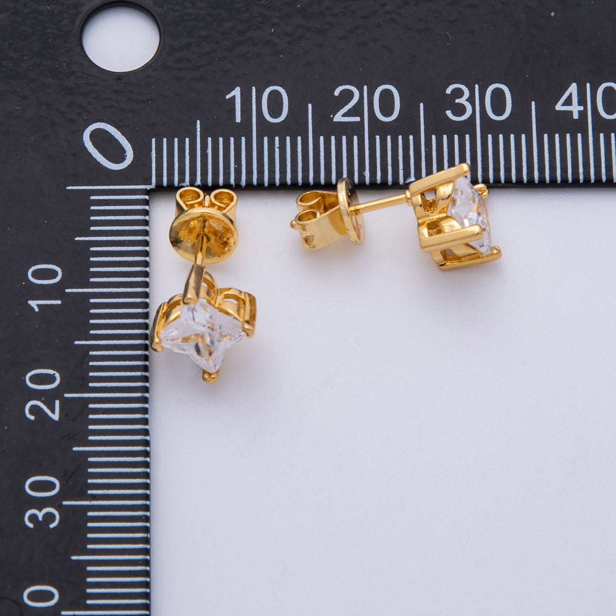 18K Gold Filled 10mm Clear CZ Mini Celestial Star Stud Earrings | EARRINGS-00153