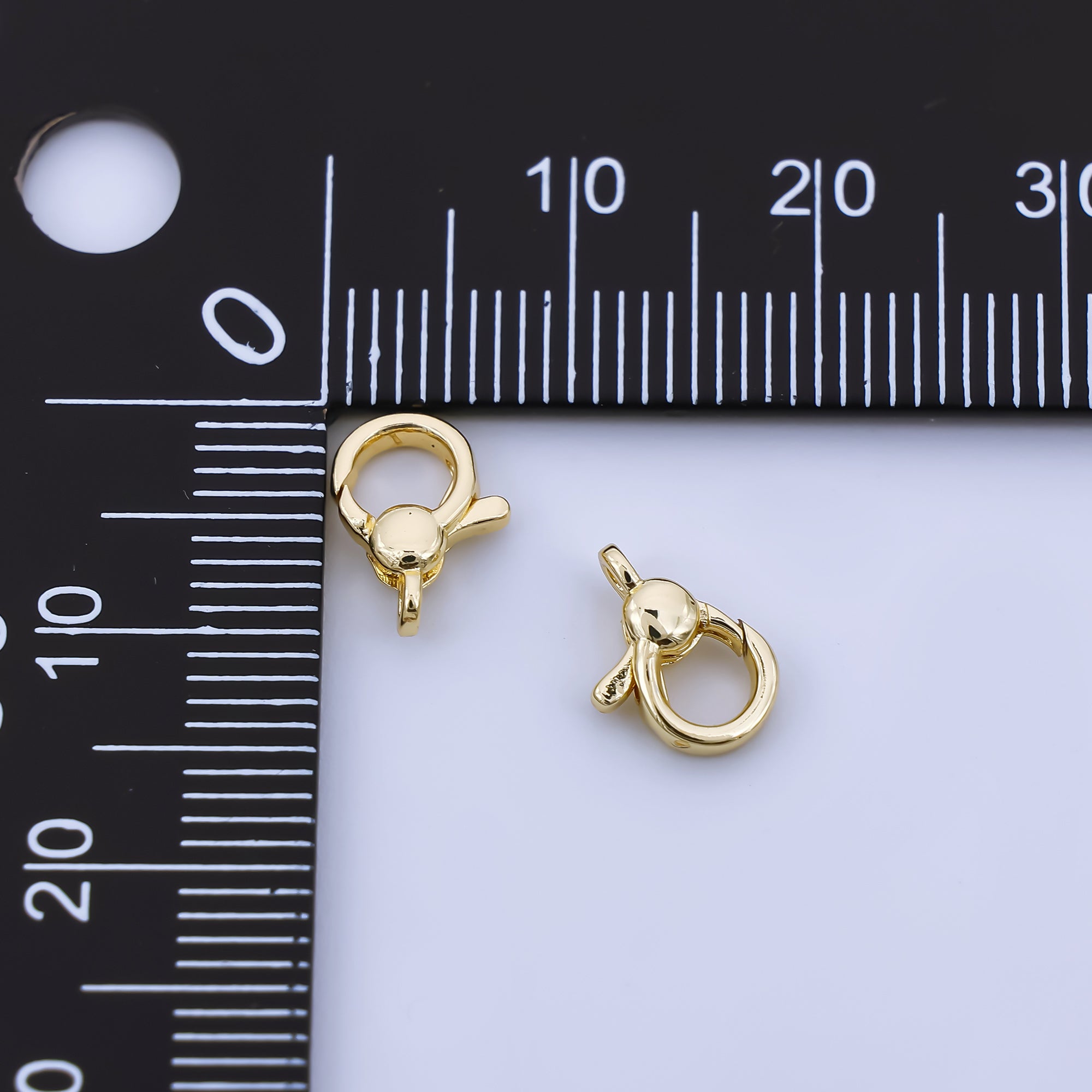 24K Gold Filled 10mm Round Minimalist Lobster Clasps Closure Finding | Z1351
