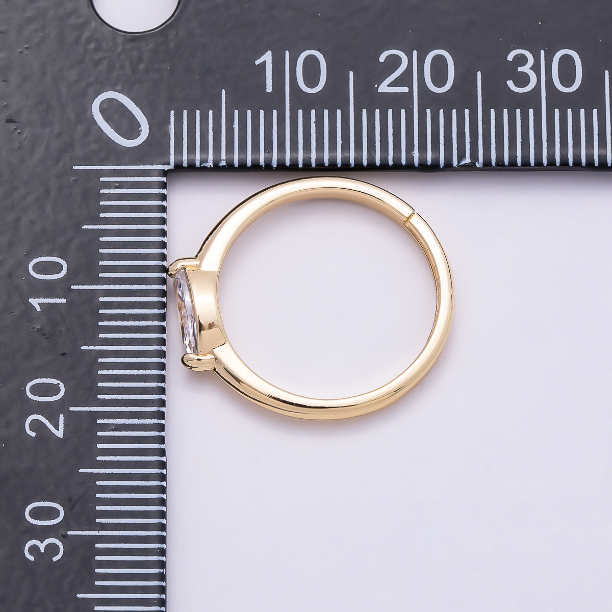 16K Gold Filled Clear CZ Marquise Mini Solitaire Adjustable Ring in Gold & Silver | Rings-00134 Rings-00135