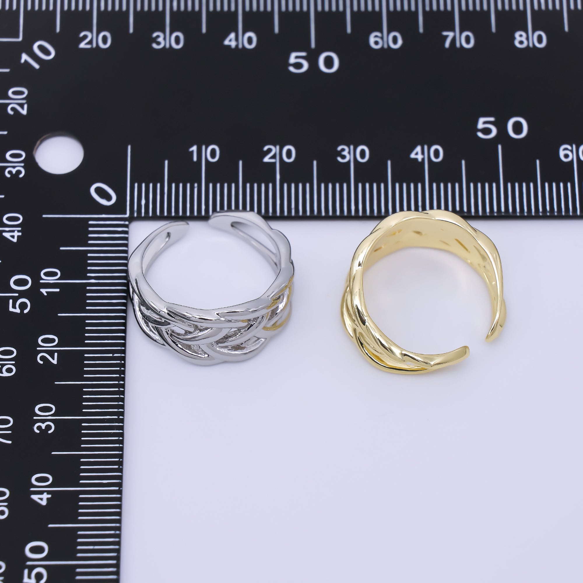 24K Gold Filled Woven Ring Adjustable Cuff Ring | O1659