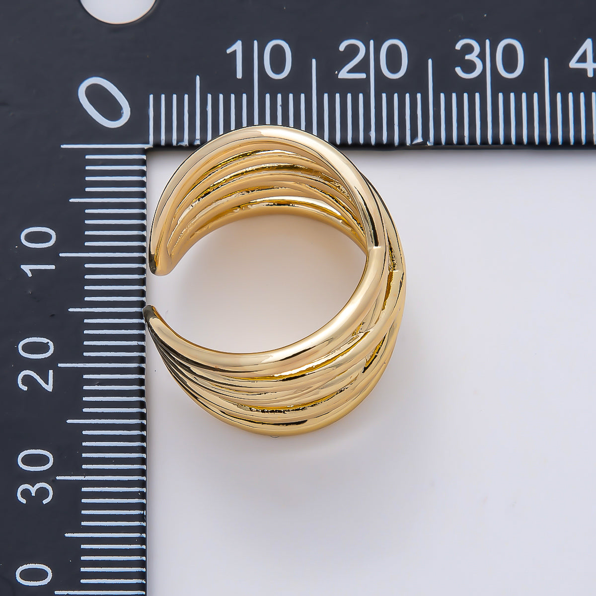 16K Gold Filled Minimalist Criss Cross Tied Multi Band Ring | Rings-00172