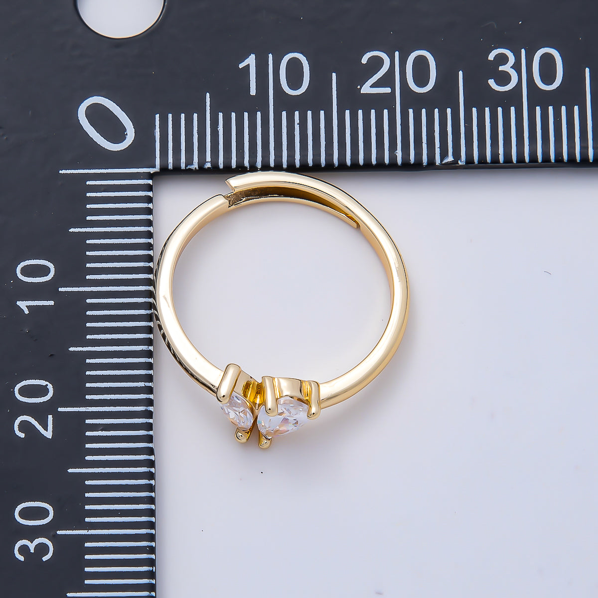 16K Gold Filled Clear Marquise Teardrop CZ Solitaire Ring in Gold & Silver | Rings-00159 Rings-00160