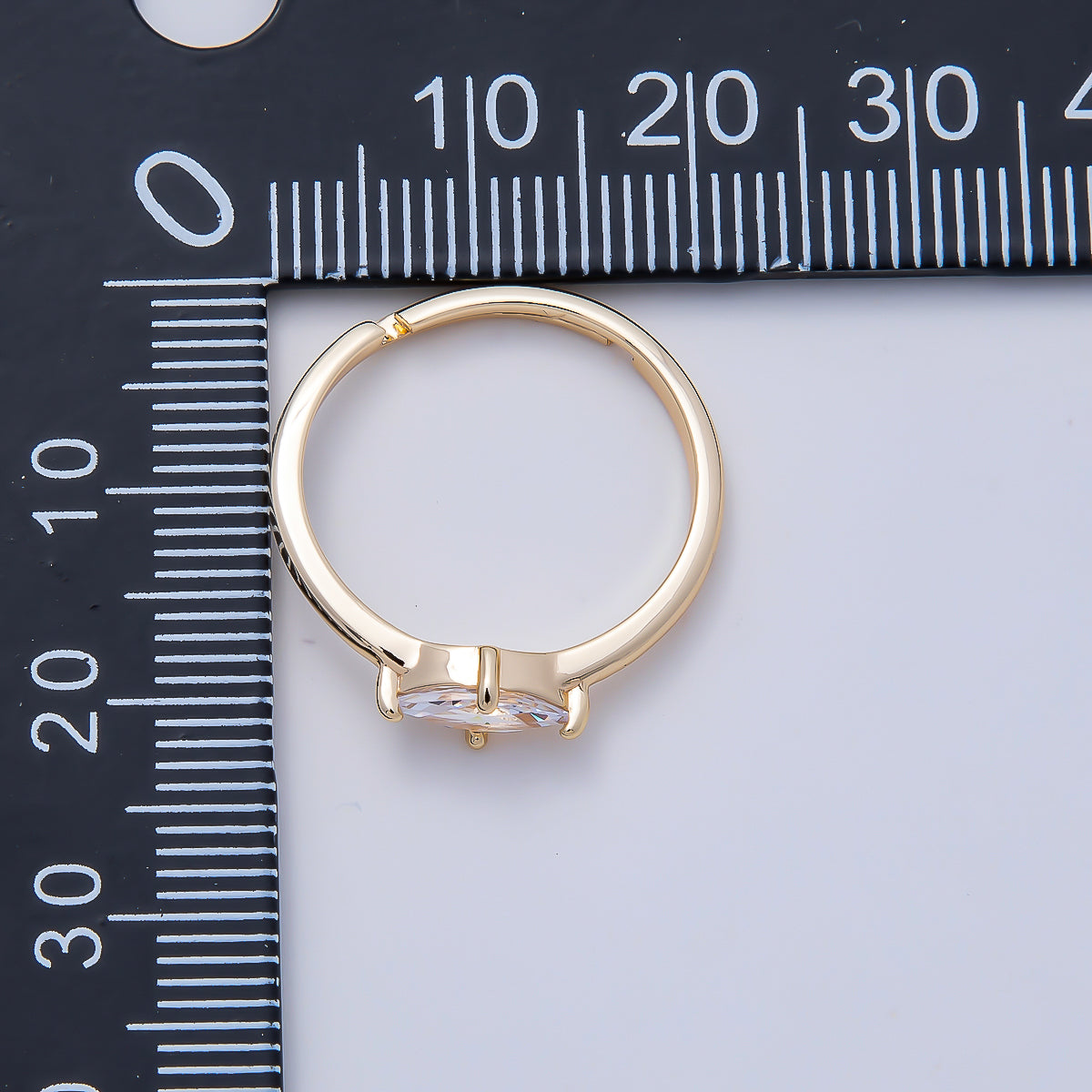 16K Gold Filled Clear Marquise CZ Solitaire Adjustable Ring in Gold & Silver | Rings-00153 Rings-00154