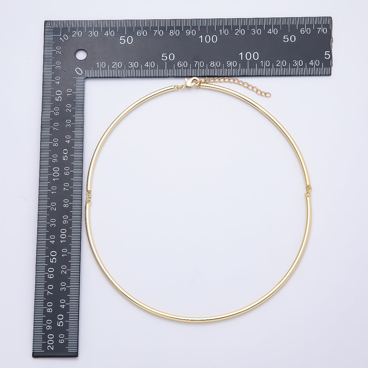 NEW 16K Gold Filled 3mm Minimalist Floating Collar Torque Necklace in Gold & Silver | WA-04711 WA-04712