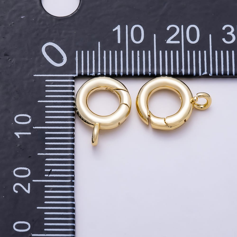 16K Gold Filled 13mm Minimalist Push Gate Round Spring Closure Findings | Findings-00686