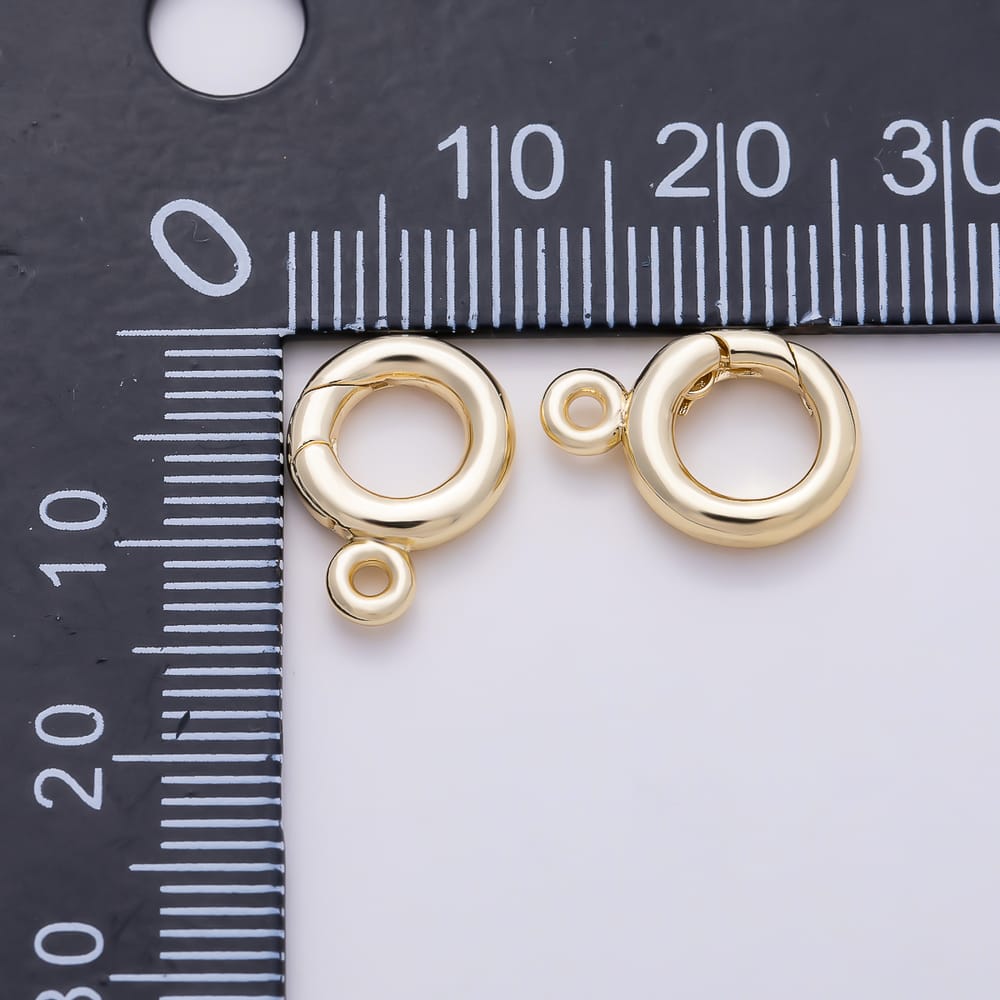 16K Gold Filled 14mm Round Minimalist Push Clasps Enhancer Closure Findings | Findings-00684
