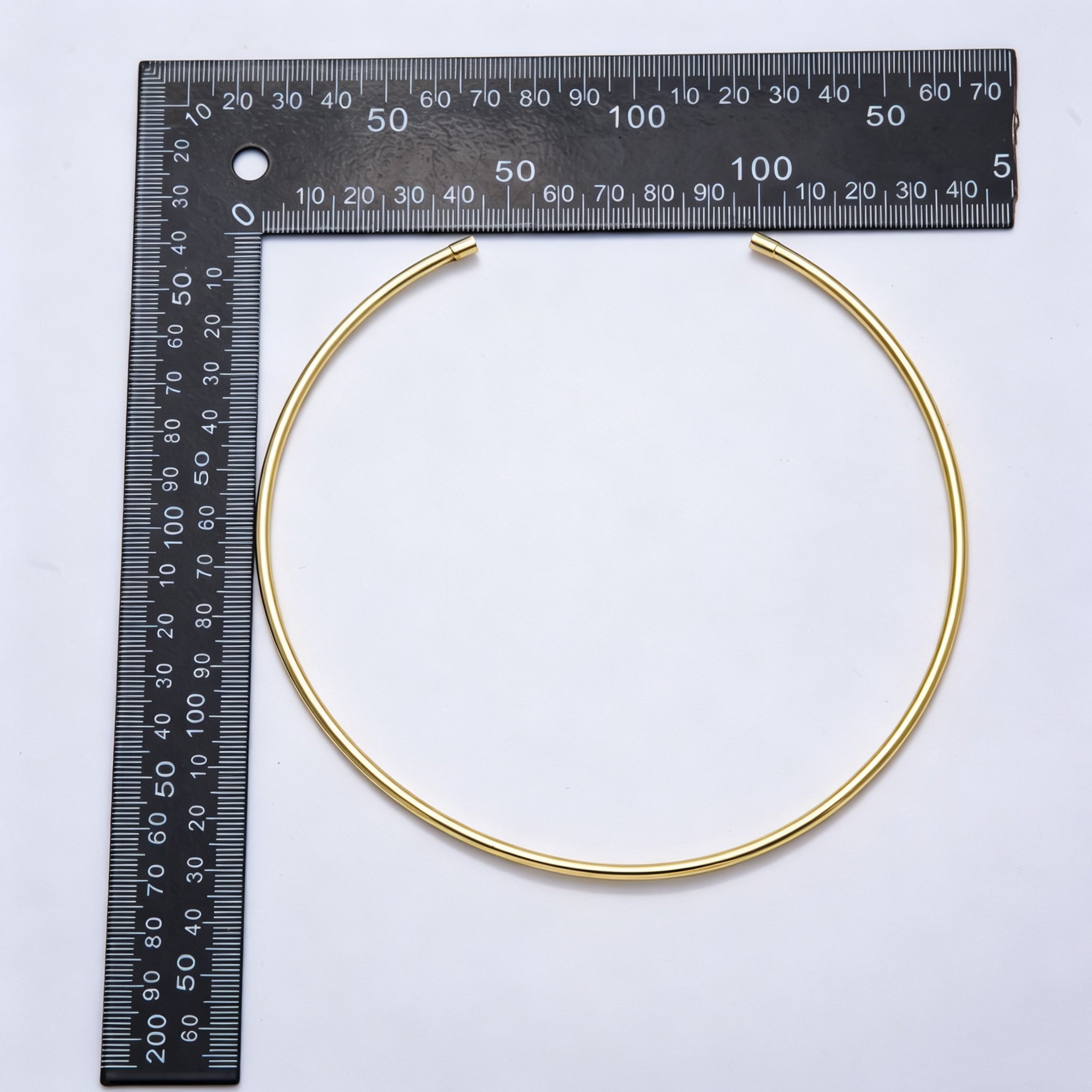 NEW 16K Gold Filled 3mm Tube Choker Floating Collar Necklace | WA-00511