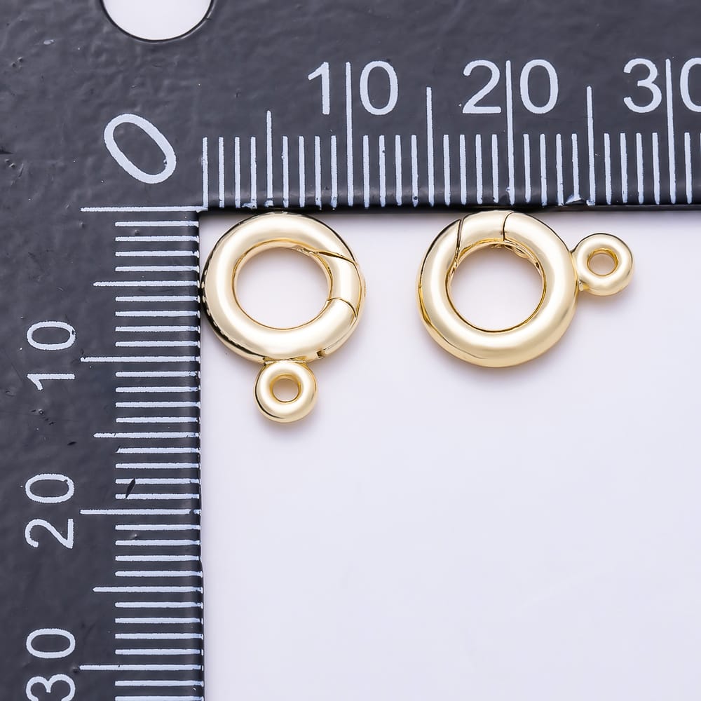 16K Gold Filled 14mm Minimalist Push Gate Round Spring Closure Findings | Findings-00685