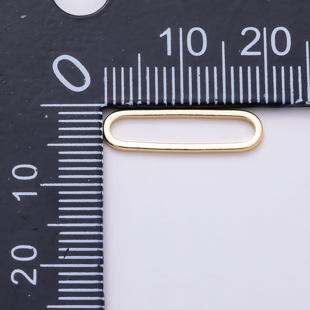 16K Gold Filled 19mm, 24.7mm, 25mm, 32.5mm, 50mm Minimalist Open Oblong Link Findings | Findings-00536