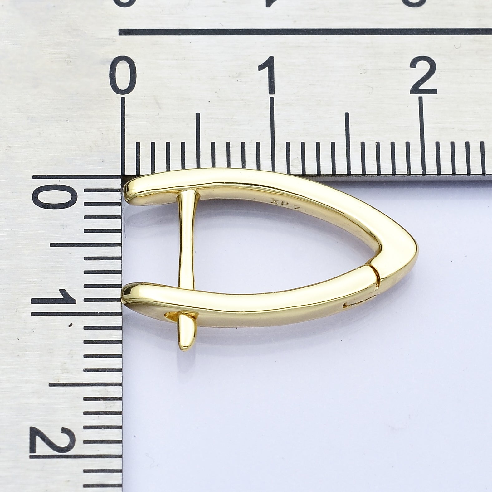 24K Gold Filled 20mm Triangle Minimalist English Hoop Earrings | AB1653