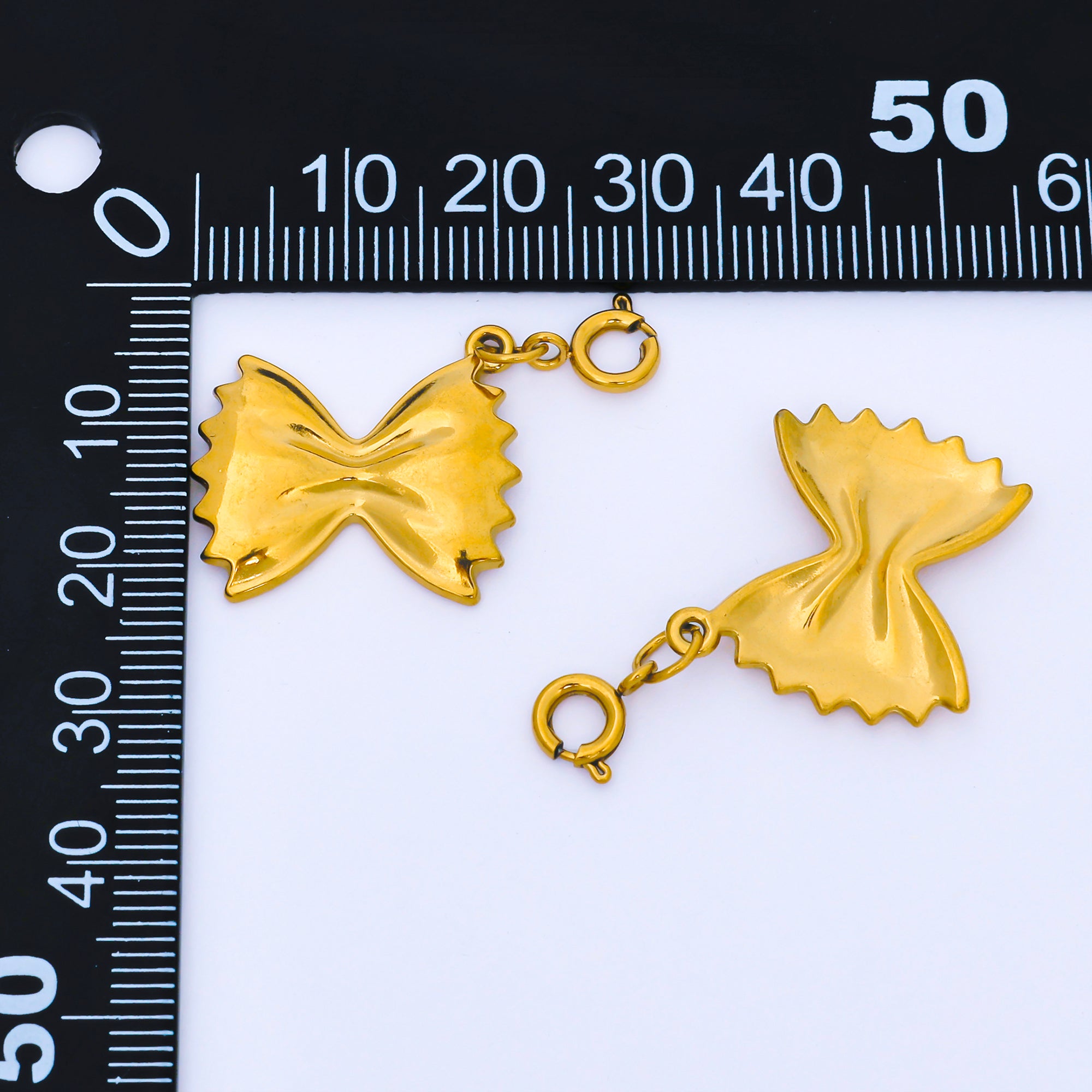 Stainless Steel 20mm Bow Tie Pasta Charm Foodie Pendant | J591