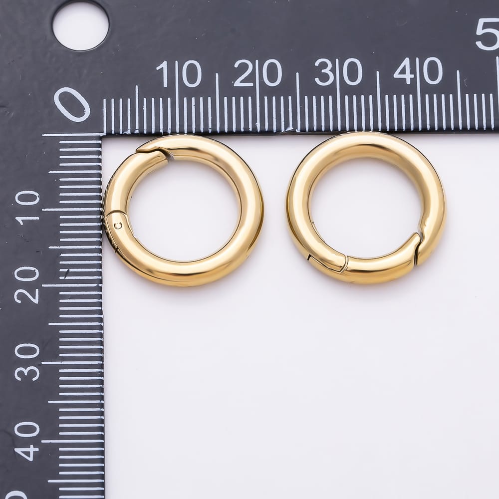 Stainless Steel Round Spring Gate Ring Push Clasp Findings | Findings-00601 - Findings-00610