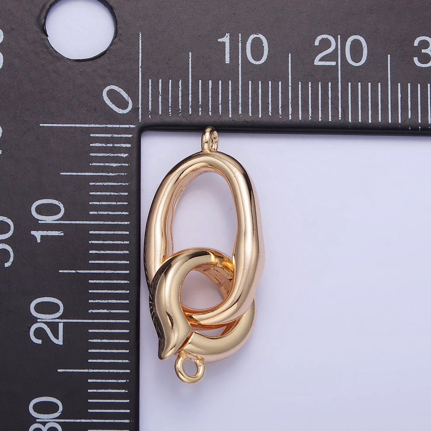 16K Gold Filled Abstract Rectangular Snap Latch Finding in Gold & Silver | Z793