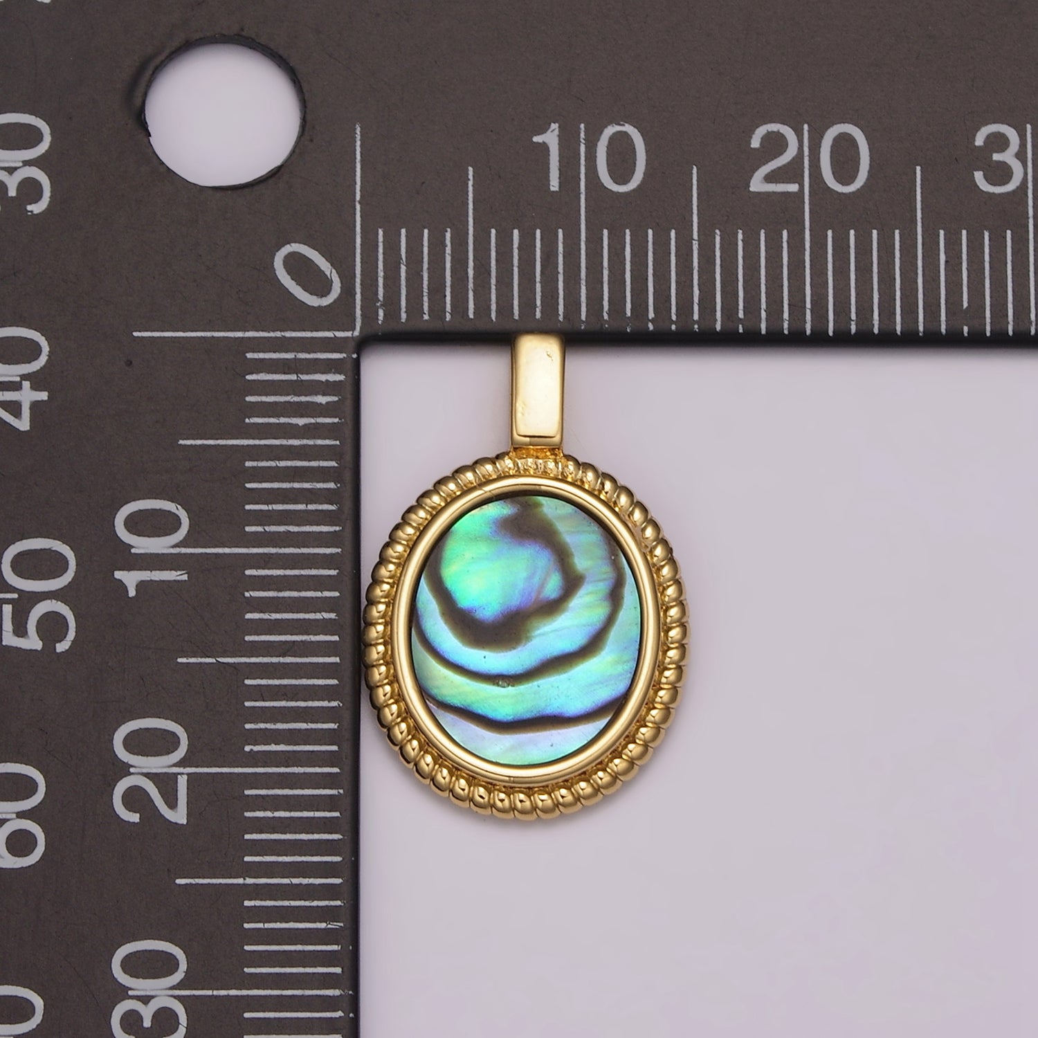 14K Gold Filled Pink Opal, Black Onyx, Green Agate, Abalone, Tiger Eye, Carnelian Bezel Croissant Oval Pendant | H005 N478 - N482