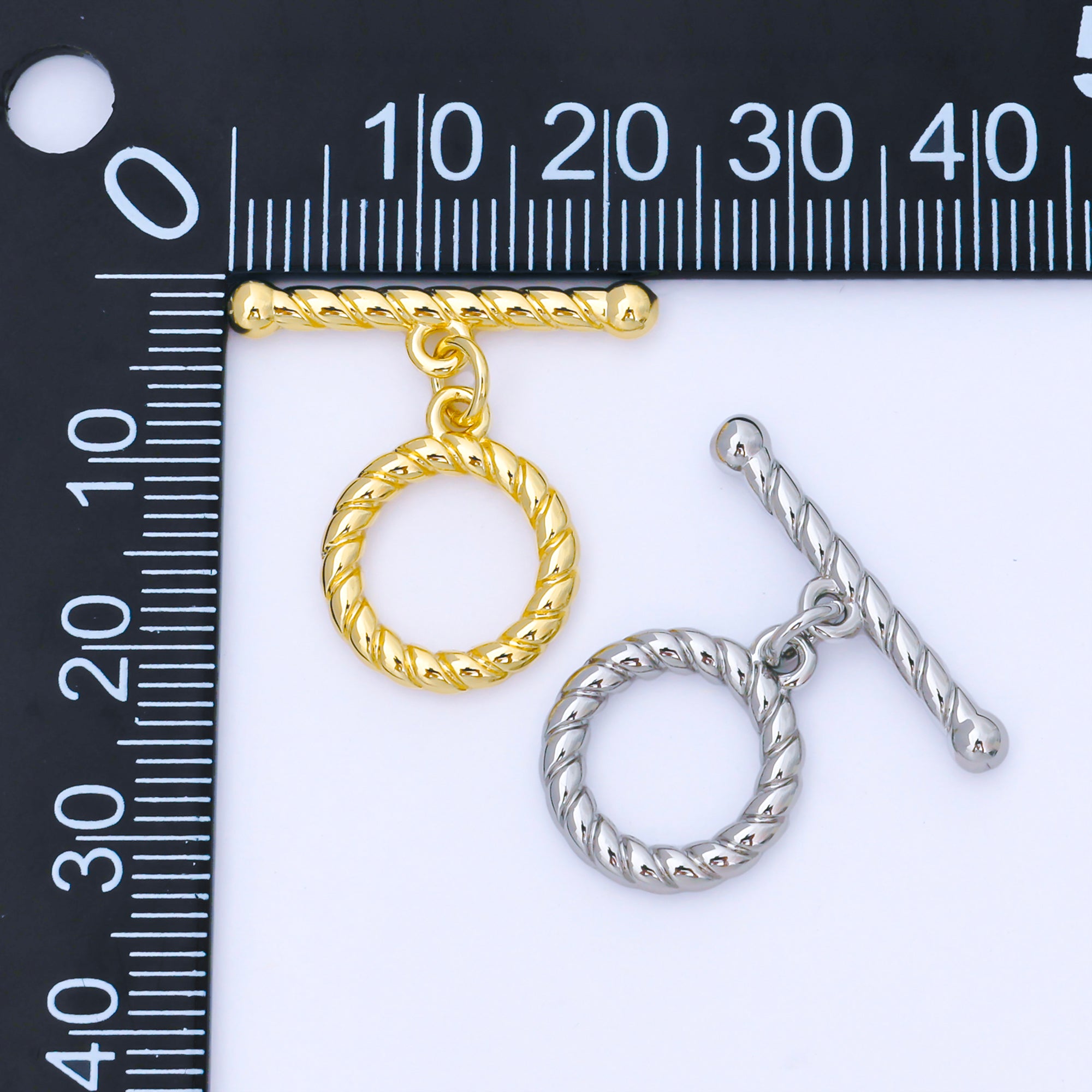 24K Gold Filled Twisted Rope Toggle Clasp OT Clasp Finding in Gold & Silver | Z1490