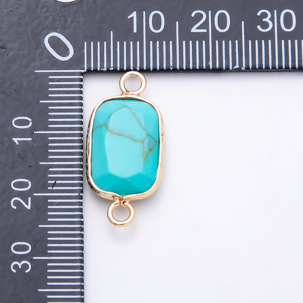 16K Gold Filled Turquoise Cabochon Natural Gemstone Multi-Shape Center Statement Connector | Connectors-00035 - Connectors-00038