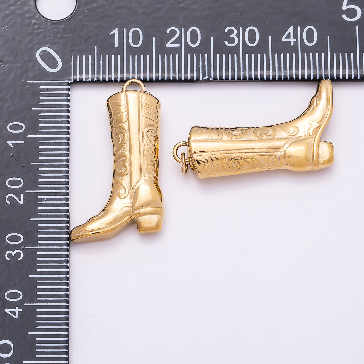 PVD Stainless Steel 27mm Minimalist Cowboy Boots Charm | Charms-01019