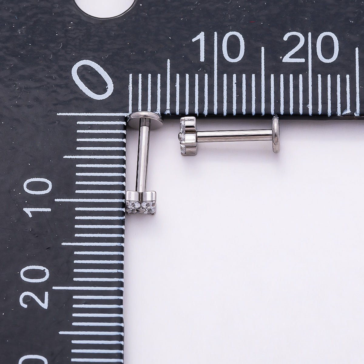 Stainless Steel 3mm Clear CZ Flower Single Cartilage Piercing Flat Back Stud | Findings-00204