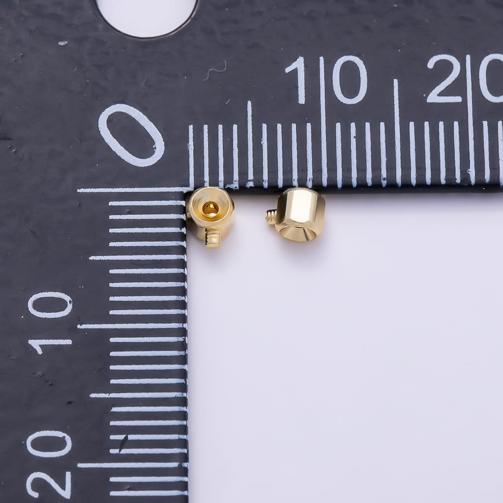 16K Gold Filled 4mm Minimalist Cylinder Barrel Stopper Bead Findings by 20 Pieces | Findings-00189