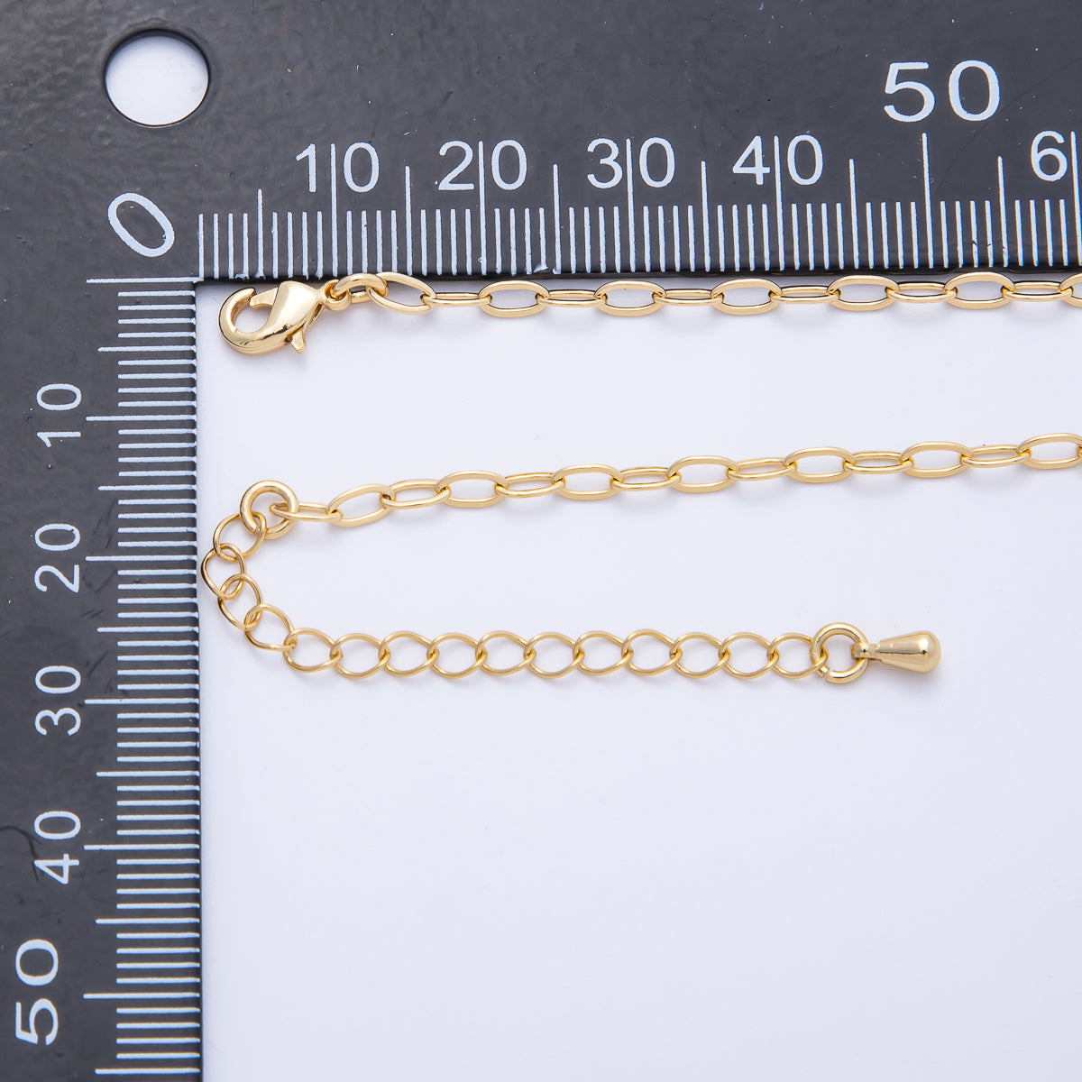 16K Gold Filled 2.5mm x 4.8mm Minimalist Paperclip Chain 18 Inch, 19.5 Inch Necklace w. Extender | WA-4066 WA-4067