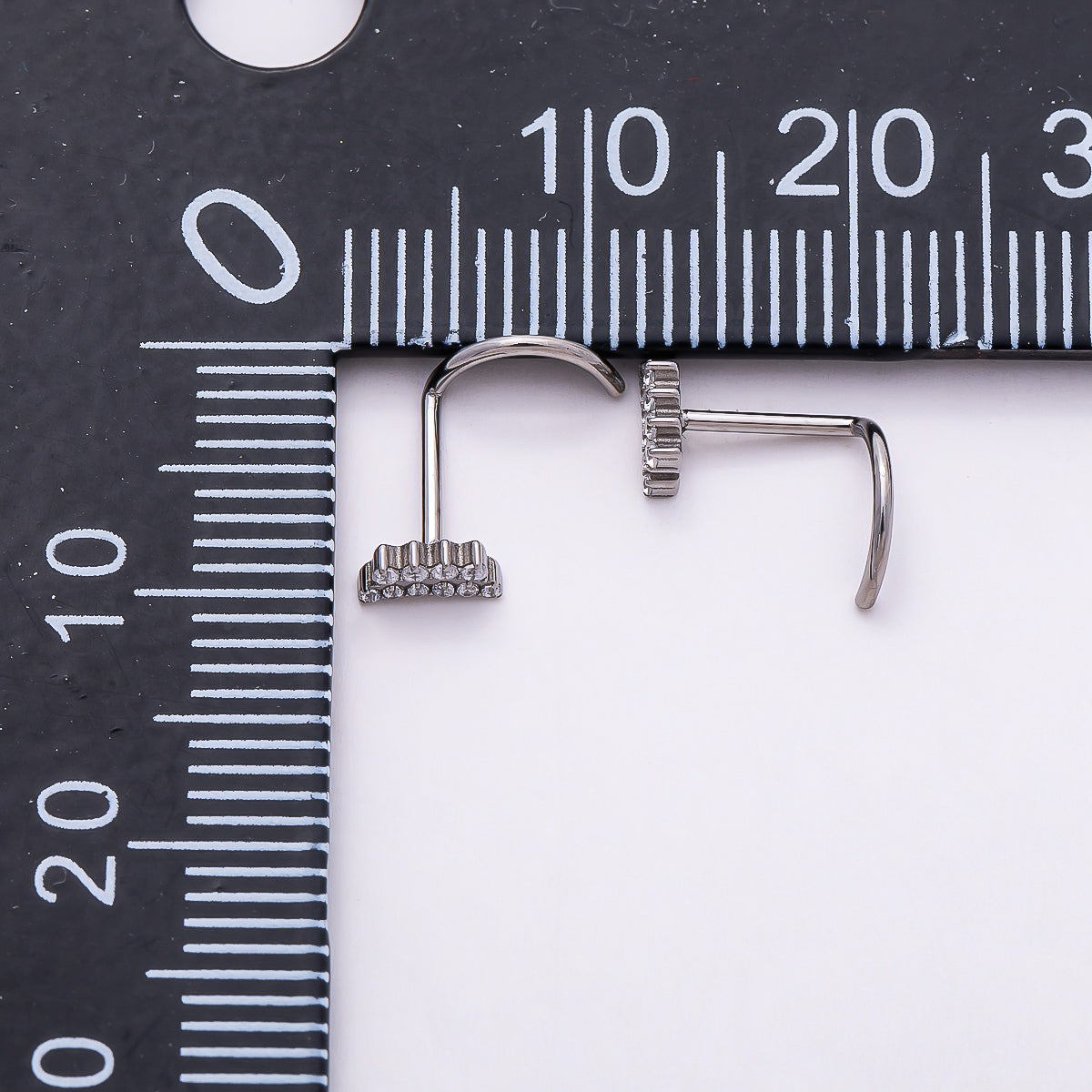Stainless Steel 5mm Clear Micro Paved CZ Cartilage Nose Single Piercing Stud | Findings-00202