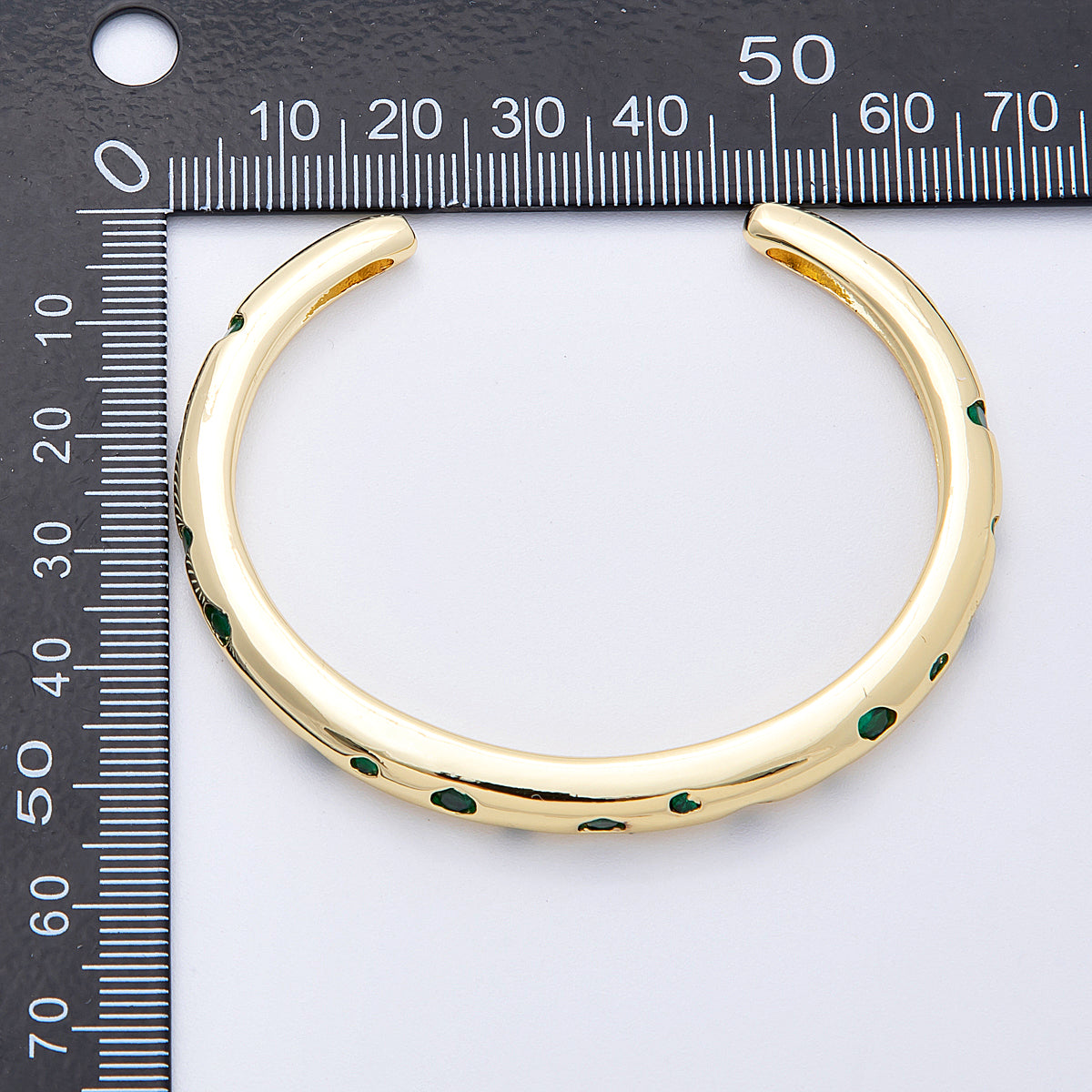 16K Gold Filled Multicolor, Green Dotted CZ Cuff Bracelet | WA-04118 WA-04119