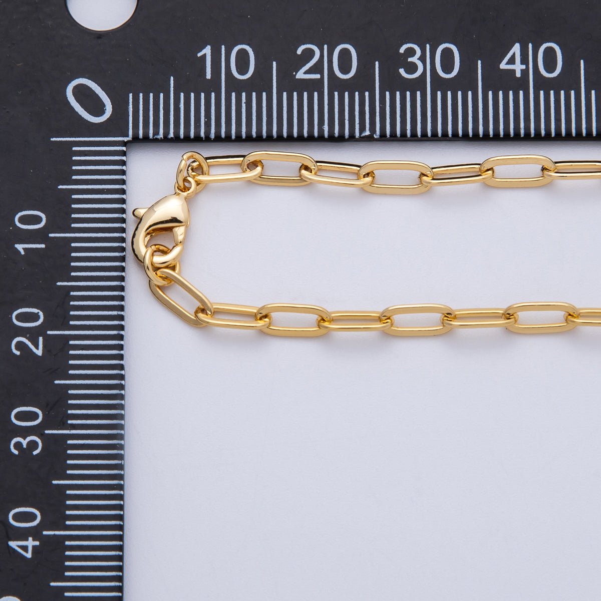 18K Gold Filled 3.3mm x 7.5mm Paperclip Chain 17.72 Necklace | WA-4074